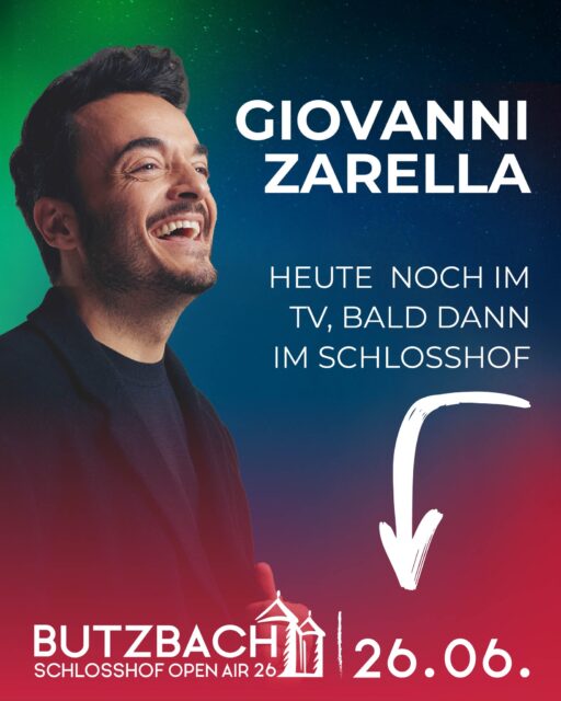 ✨📺 "Die Giovanni Zarrella Show: Wir sagen Dankeschön" – heute im Livestream! 📺✨

Heute im TV und am 26.06.2026 dann Live beim Butzbach Schlosshof Open Air - Giovanni Zarella. 

📅 22.11.2025 
▶️ ZDF-Livestream auf Joyn

Heute wird’s musikalisch, emotional und festlich! 💛
Giovanni Zarrella lädt zu einer ganz besonderen Ausgabe seiner Show ein – unter dem Motto „Wir sagen Dankeschön“.

Freut euch auf große Gefühle, starke Auftritte und jede Menge Musik:

🌟 Nicole ehrt ihren Entdecker und Mentor Ralph Siegel zu seinem 80. Geburtstag mit einem wunderschönen Hit-Medley.

🌟 Olaf Berger blickt auf beeindruckende 40 Jahre Bühnenkarriere zurück.

🌟 Die Ehrlich Brothers sorgen wie immer für magische und unvergessliche Momente.

Ein Abend voller Dankbarkeit, Musik und Gänsehaut – jetzt im Livestream auf Joyn! 🎶✨

Foto: Maximilian König
