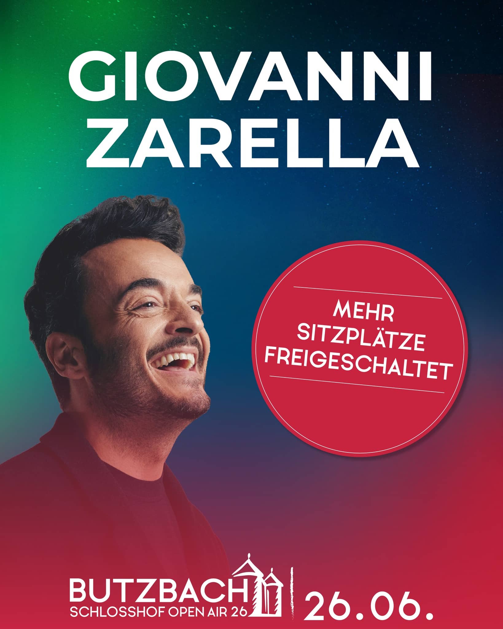 ✨🎟️ 𝐈𝐡𝐫 𝐡𝐚𝐛𝐭 𝐠𝐞𝐟𝐫𝐚𝐠𝐭 – 𝐰𝐢𝐫 𝐡𝐚𝐛𝐞𝐧 𝐫𝐞𝐚𝐠𝐢𝐞𝐫𝐭! 🎟️✨

Unser Team hat eure Wünsche erhört und den Platzplan für Giovanni Zarrella noch einmal angepasst.
Ab sofort gibt es noch mehr Sitzplätze für das Konzert am 26. Juni 2026 im Schlosshof! 🇮🇹🎶

Wenn ihr euch also einen gemütlichen Sommerabend mit bester Sicht sichern wollt, jetzt ist der perfekte Moment!

👉 Aktuell buchbar ausschließlich über Eventim.

Wir freuen uns riesig auf eine italienische Sommernacht mit euch! 💛

#SchlosshofOpenAir26 #ButzbachOpenAir #GiovanniZarrella