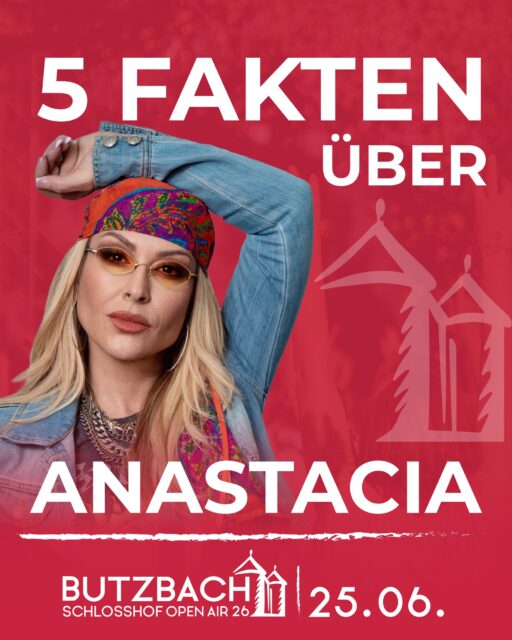 ✨🎤 𝟓 𝐅𝐚𝐤𝐭𝐞𝐧 ü𝐛𝐞𝐫 𝐀𝐧𝐚𝐬𝐭𝐚𝐜𝐢𝐚, 𝐝𝐢𝐞 𝐢𝐡𝐫 𝐯𝐢𝐞𝐥𝐥𝐞𝐢𝐜𝐡𝐭 𝐧𝐨𝐜𝐡 𝐧𝐢𝐜𝐡𝐭 𝐰𝐮𝐬𝐬𝐭𝐞𝐭 🎤✨
Am 25. Juni 2026 steht Anastacia live im Schlosshof Butzbach auf der Bühne – und hier sind ein paar spannende Facts über die Pop-Ikone.
Und 2026 könnt ihr diese einzigartige Stimme live im Schlosshof erleben! 💛
🎟️ 𝐓𝐢𝐜𝐤𝐞𝐭𝐬:
Alle Infos: butzbach-openair.de
Ticket-Hotline: +49 (0) 64 53 - 91 24 70 oder 06404 – 506 998 55*
*(0,20 € aus dem dt. Festnetz / 0,60 € aus dem Mobilfunknetz)
#SchlosshofOpenAir26 #ButzbachOpenAir #Anastacia