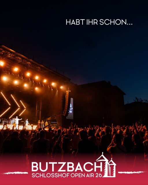 👉 Habt ihr schon Tickets gekauft?
Und wenn ja – für welches Konzert? 😍👇

Und falls nein:

🎟️ 𝐓𝐢𝐜𝐤𝐞𝐭𝐬:
www.butzbach-openair.de

Ticket-Hotline: +49 (0) 64 53 - 91 24 70 oder 06404 – 506

Fotos: @ivonnerode